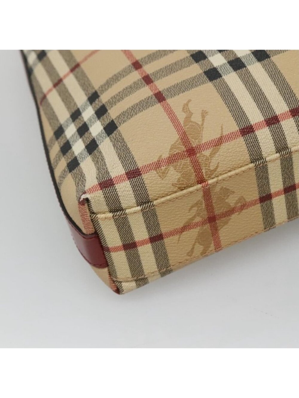 Authentic BURBERRY Nova Check Shoulder Bag PVC Beige Silver - Picture 8 of 16